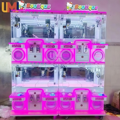 Wholesale Custom Logo Mini Claw Crane Machine 4-Player Vending Arcade Game with Light Plush Toy Gift Claw Vending Doll Machine