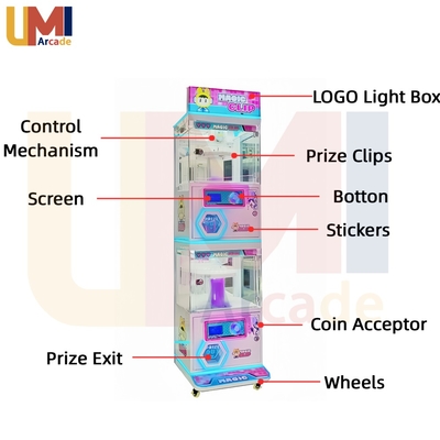 Customizable 2 Layer Small Gift Machine MINI Claw Clip Prize Vending Machine Arcade