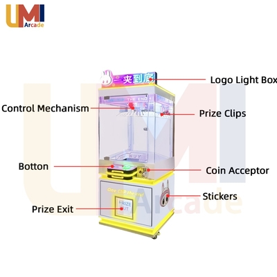 Custom Coin-Operated Arcade Vending Games 40 Clips Prize Gift Claw Machine Game