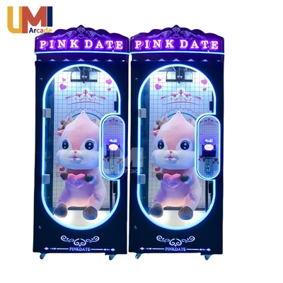 Coin Operated Prize Machine Gift Vending Game Scissors Cut Machine Amusement Arcade Game Pink Date Prize Machine Shopping Mall
