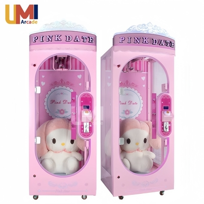 Coin Operated Prize Machine Gift Vending Game Scissors Cut Machine Amusement Arcade Game Pink Date Prize Machine Shopping Mall