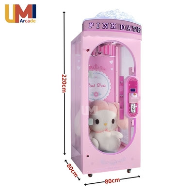 Coin Operated Prize Machine Gift Vending Game Scissors Cut Machine Amusement Arcade Game Pink Date Prize Machine Shopping Mall
