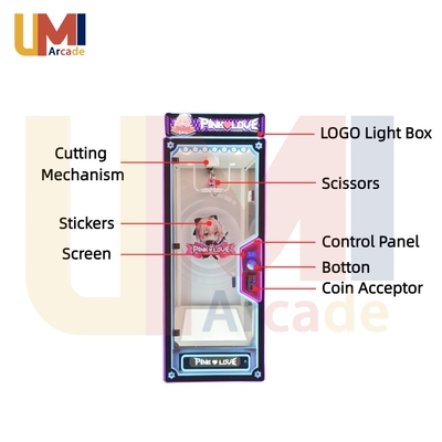 High-Quality skill Cutting Game Big Gifts Plush Toy Scissors Arcade Vending Machine Scissors Cut Prize Game Machine