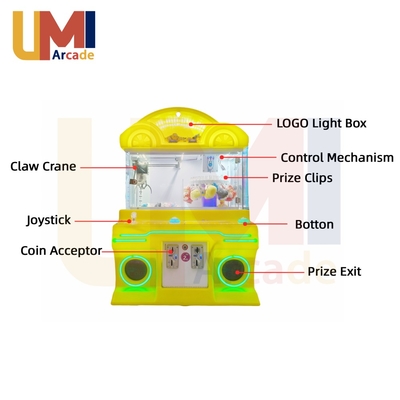Coin-operated 2 Player Vending Machines Mini Prize Toys Gaming Clip and Claw Crane Arcade Machine for Kids