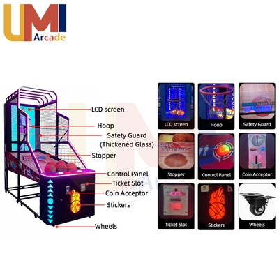Coin Operated Basketball Arcade Game 55 Inches HD Display Interactive Adult Basketball Shoot Machine 1 Year Warranty/guarantee