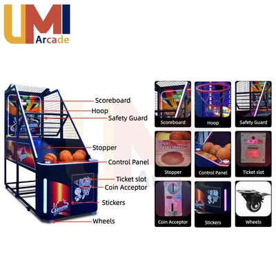 Coin Operated Basketball Hoop Arcade Game Machine Basketball Machine Shooting Basketball Ball Training Equipment for Sale