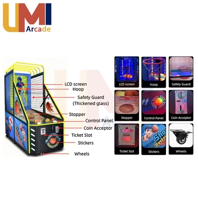 Basketball Arcade Game Machine Coin Operated Games 42-inches LCD Kids Basketball Training Equipment for Shopping Mall