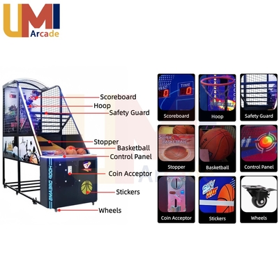 Manufacture Foldable Basketball Hoop Street Shooting Machine Basketball  Arcade Game Machine for Sale
