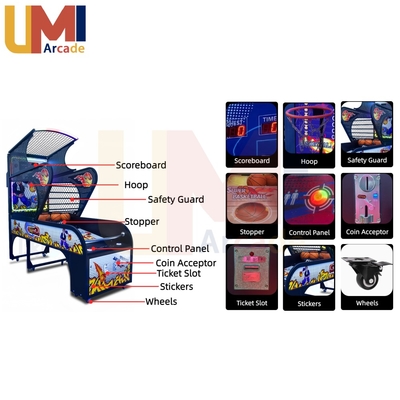 Factory Wholesale Cheap Indoor Coin Operated Arcade Basketball Shooting Game Machine Street Basketball Hoop Game Machine