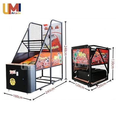 Low Price Basketball Hoop Machine Coin Operated Basketball Arcade Games Machine Foldable Street Basketball