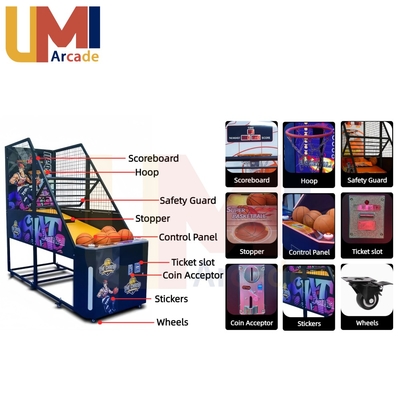 Low Price Basketball Hoop Machine Coin Operated Basketball Arcade Games Machine Foldable Street Basketball