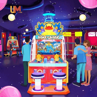 Water Shooting Kids Arcade Games Safety Protection Design 2 Player Durable Metal Wooden Video Shooting Machine for Amusement