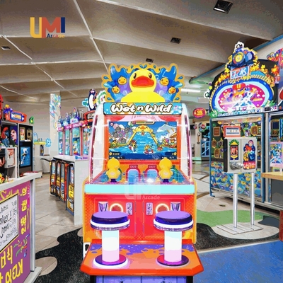 Water Shooting Kids Arcade Games Safety Protection Design 2 Player Durable Metal Wooden Video Shooting Machine for Amusement
