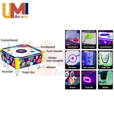 Air Hockey Table 4 Player Arcade Game Machine Ice Hockey Coin Operated Hockey Shooting Games for Kids and Adults Entertainment