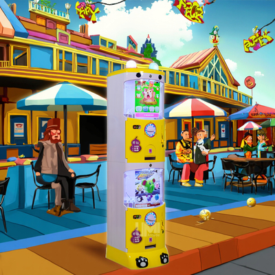 Factory Price Wholesale Funny Double-Layer Cartoon Style Capsule Toys Machine for Kids Fun Gashapon Vending Machine