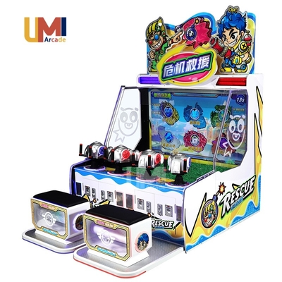 Rescue Water Shooting Arcade Machine 4 Player Shooting Video Games Coin- Operated Prize Redemption Machine for Indoor Playground